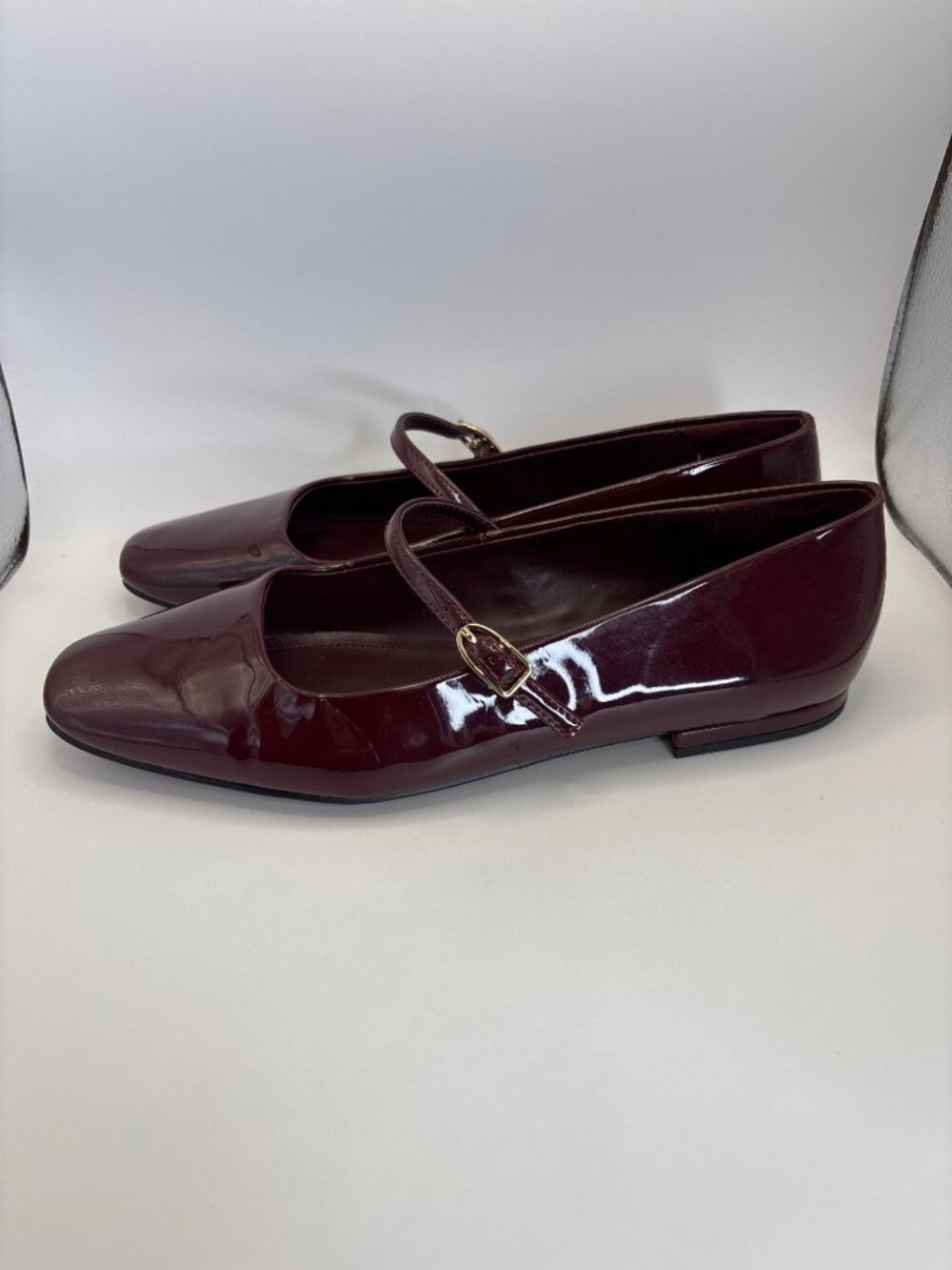 Franco Sarto Valie Mary Jane Flat Square Toe Shoe Patent Burgundy Size 8 - Picture 4 of 7